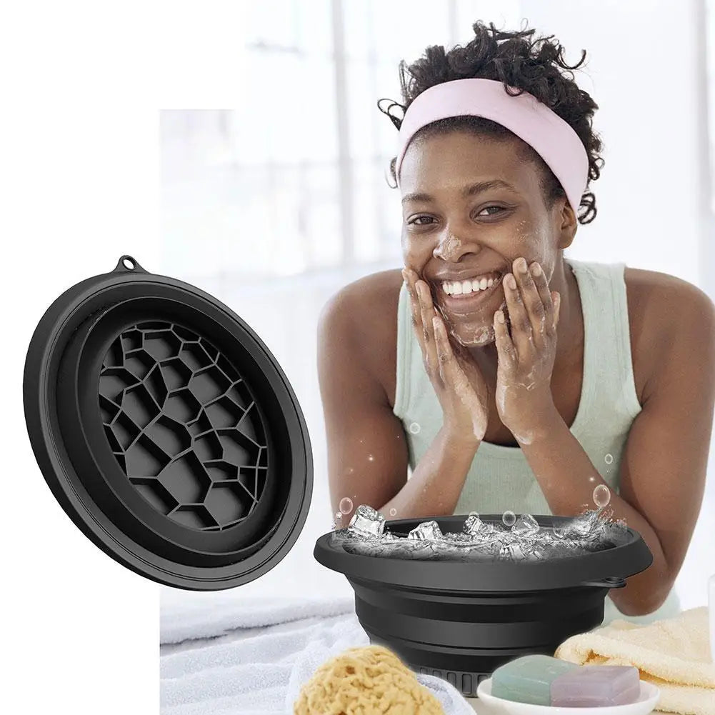 Face Ice Bath Bowl for Facials Plunge Dipping Face Folding Washbasin Ice Facials Washbasin Facials Skin Cares Tool Ice Bowl Q0U6